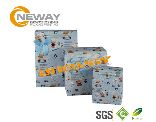 Glossy Coating Printed Trapezoid Custom Gift Boxes with Bowtie