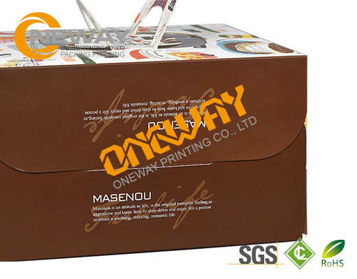 Printed Packaging Boxes ， Packing Factory Made Printed Paper Cake Box With Handle