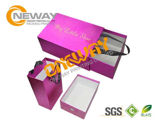Customized Paper Cardboard Shoe Boxes with Handle Full Color Printing