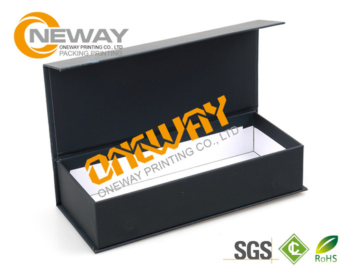 OEM Delicate Foldable Custom Printed Gift Boxes Magnetic Closure Black Paper