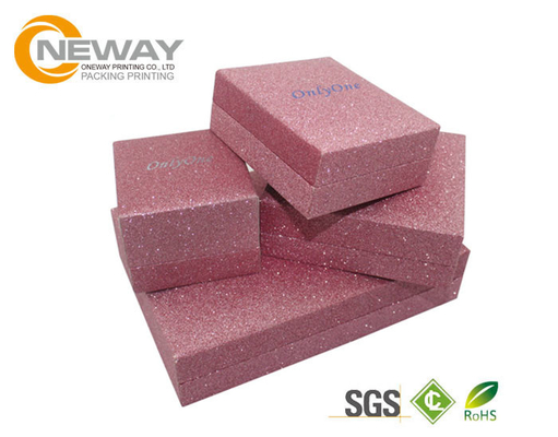 Glossy Finish Paper Jewelry Boxes , Natural Kraft Covered Boxes