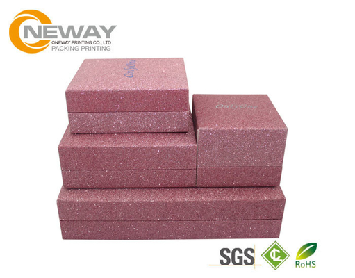 Glossy Finish Paper Jewelry Boxes , Natural Kraft Covered Boxes