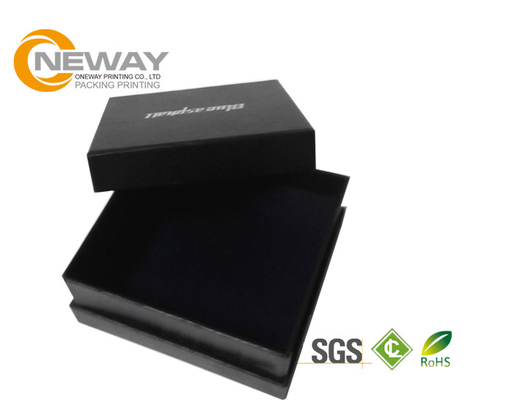 Eco-Friendly Black Color Paper Gift Box , Custom Printed Paper Stationery Boxes