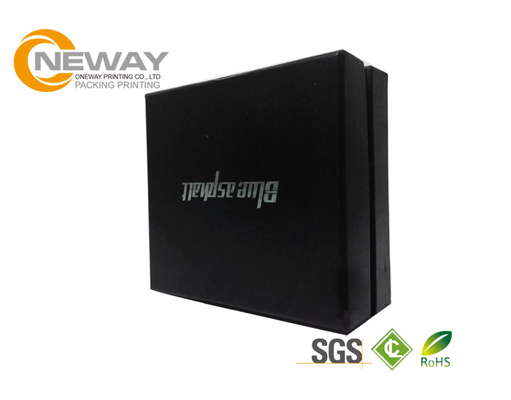 Eco-Friendly Black Color Paper Gift Box , Custom Printed Paper Stationery Boxes