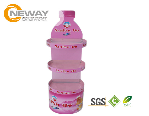 Pink Corrugated Cardboard Pop Up Display Stands , Safety Counter Top Displays