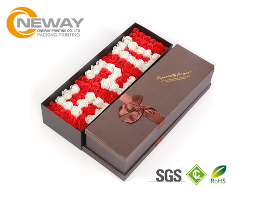 Custom Flower Gift Box Rectangle Shape Preserved Flower Packaging Paper Box