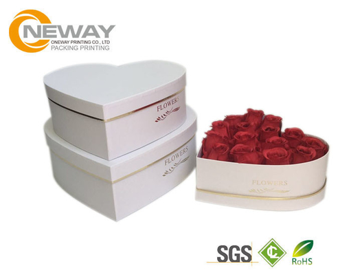 Luxury Square White Custom Gift Boxes , Flower Paper Box With Elegant Lid