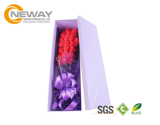 Carton Paper Rectangle Flower Gift Box With Glossy / Matt Lamination Printing