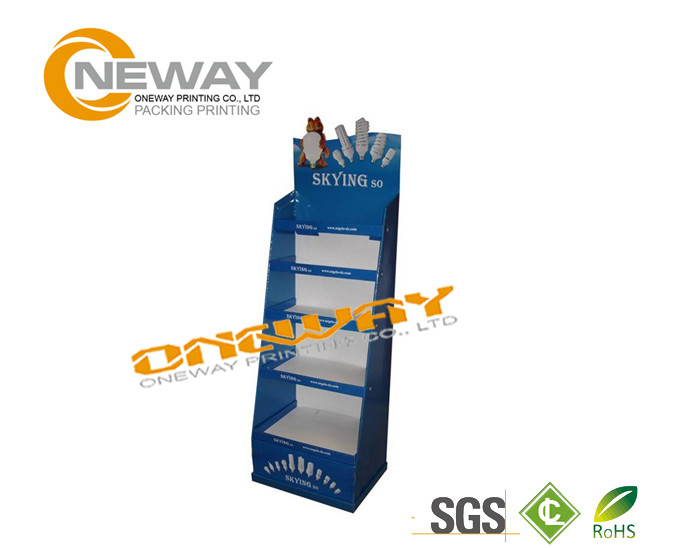 New Product 4 Tier Floor Cardboard Display Stands / Retail Display Racks