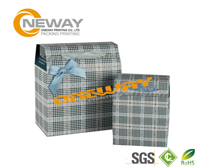 Glossy Coating Printed Trapezoid Custom Gift Boxes with Bowtie