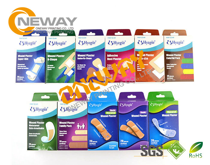 Full Color Printed White Board Box Packed Adhesive Bandage 10pcs / Box Or 20pcs / Box