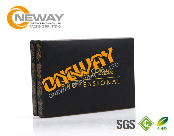 OEM Delicate Foldable Custom Printed Gift Boxes Magnetic Closure Black Paper